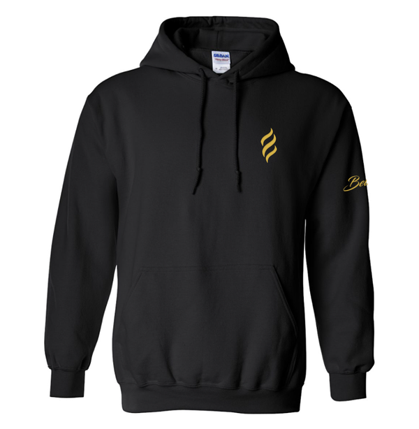 Belair Black Color Flame Design Unisex Hooded Sweatshirt